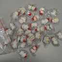 Jansun 45Pcs Christmas Mini Resin Snowman 9 Styles Mini Figuriness with Hat Xmas Miniature Snowman for Festival DIY Village Garden Decoration