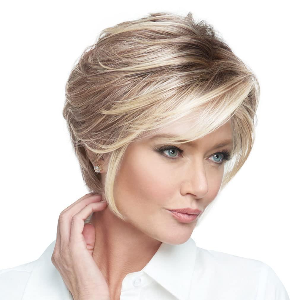 Raquel Welch Go To Style Versatile Flattering Short Shag Wig by Hairuwear, Average Cap, SS16/21 Shaded Sand