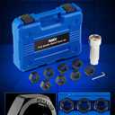 Orion Motor Tech 10pc Axle Spindle Threading Set, Axle Thread Repair Kit with 8 Dies 1-1/16" Extension Bar, Axle Nut Rethreader with M20 M22 M24 & 13/16" 3/4" UNEF Nuts, Rethreading Tool Kit with Case