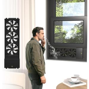 Vertical Window Fan for Sliding Windows (50~55cm/19.7~21.7in) | No Drilling Required Installation, Adjustable Wind Speed, 1.97 IN Retractable, for Bedroom Bathroom Kitchen Office