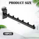 Coume 10 Pack 6 Ball Waterfall for Slatwall Panel, 12 Inch Round Tube Hanging Metal Slatwall Accessories Hooks and Hangers for Clothing Retail Garage Shop Display(Black)