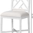 Bali & pari Sergio Wood Counter Stool, Chippendale Style White, Counter Height