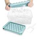 WIBIMEN Ice Cube Tray with Lid and Bin - Round Ice Trays for Freezer with Lid - Ice Cube Trays for Freezer with Ice Container (1"-2PACK Blue)