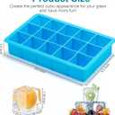 2 Pack Ice Cube Trays, ZDPMK Silicone Easy Release Flexible Molds 15 Ice Cubes Tray for FreezerCocktailWhiskeyReusable & BPA Free