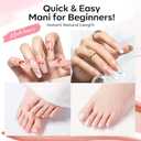 Modelones Poly Gel Nail Kit 3 Colors Clear White Apricot with Slip Solution Dual Nail Forms Top Base Coat Extension Builder Gel Polygel Toenail Kit DIY Nail Art Salon Use