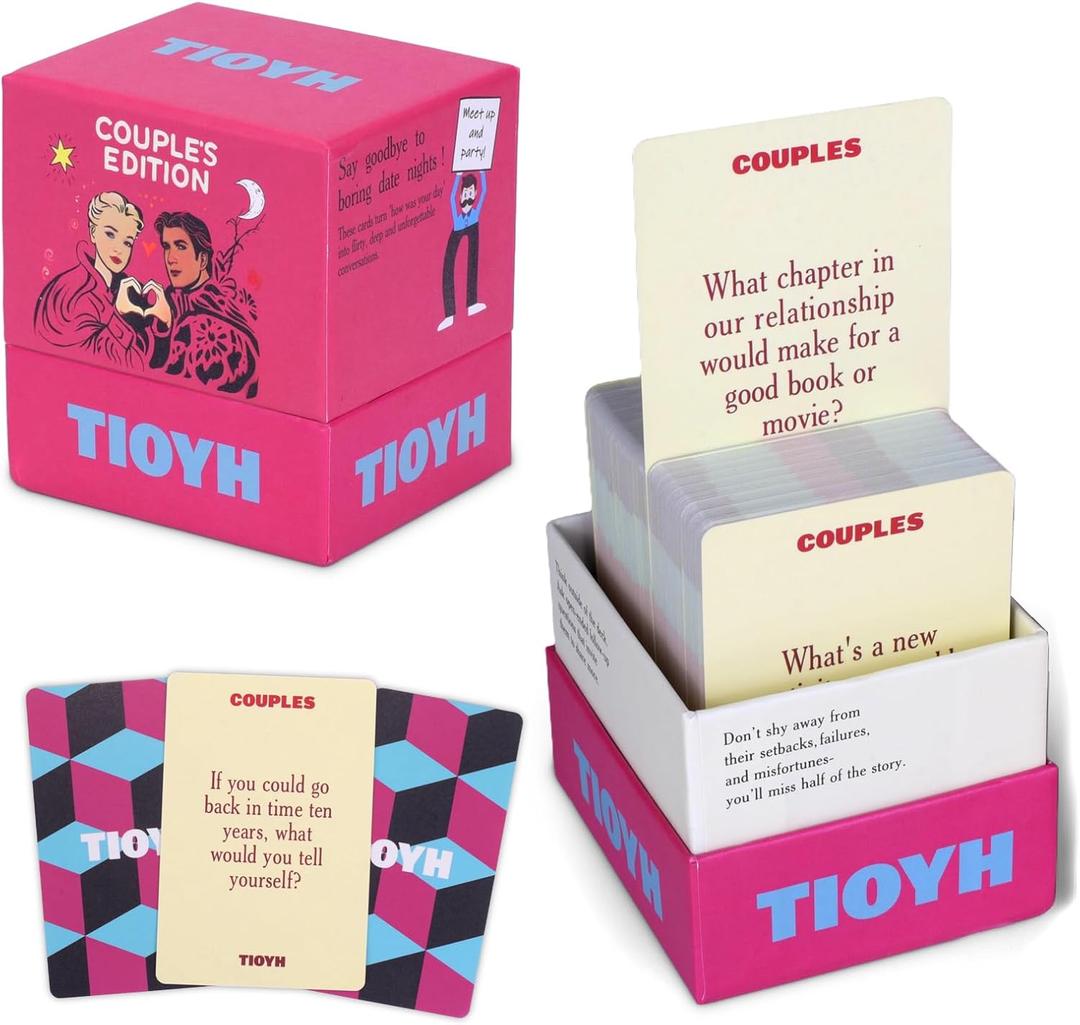 Couples Conversation Cards 200 Questions for Deeper Connection Fun Date Night Game Romantic Gifts for Him Her Valentine Anniversary
