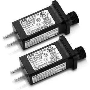 2 Pieces LED Transformer Replacement Class 2 Power Supply for Christmas String Light Inflatable Decorations LED Controller IP44 Waterproof Low Voltage Transformer US Power Adapter (30V6W 0.2 A)