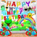Cartoon Game Birthday Decorations Set Party Supplies Kids Party Favors 2025 with Banner Backdrop Balloons