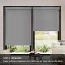 AOSKY Blackout Roller Shades Cordless Blinds for Windows, Free-Stop Shades with Valance, Thermal Insulated Fabric, UV Protection, Natural Woven Blinds for Home and Office (57" W x 72" H, Grey)
