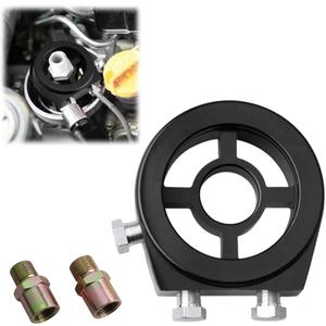 1 PC Car Modification Instrument, General Purpose Manometer with 2 Fittings, Oil/Gauge Filter, Oil Pressure Gauge Accessories (Black)
