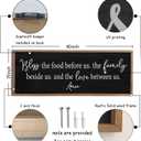 Bless the Food Before Us Sign Wall Decor 40"X15" Large Farmhouse Dining Room Wall Decor Framed Wood Rustic Home Wall Art Kitchen Decoration (Wood Black)