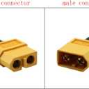 4 Pairs XT60 Connector Airplane Model Male Female Plug with Cable 10cm ESC Test Li-Po Battery Charging Interface Male Female Plug Shell Connector with Sheath Application Battery Controller