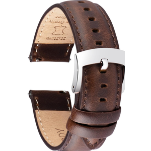 Leather Watch Bands Quick Release, Elegant Top Grain Leather Watch Straps for Men & Women, Choice of Color & Width - 18mm, 19mm, 20mm, 21mm or 22mm Wristbands Bracelet for Watch & Smartwatch