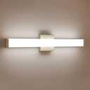 Bathroom Vanity Light Brushed Nickel Square LED 24 inch 14W 4000K Natural White Light Wall Bar Lighting Fixtures Over Mirror (Brushed Nickel, 24in)