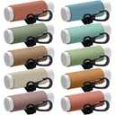 Sureio Pack of 10 Lip Balm Holder Keychain Compact Clip On lipstick Lip Gloss Holder Keychain Elastic lipstick Sleeve Clip (Earth Tones)