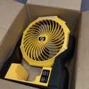 Battery Operated Fan for Dewalt 20V Max Battery, 5.7m/s High Speed Rechargeable Portable Fan with USB Powered & 4 Speed & 2 Light for Camping, Workshop, Garage, Jobsite (Not Included Battery) - Yellow