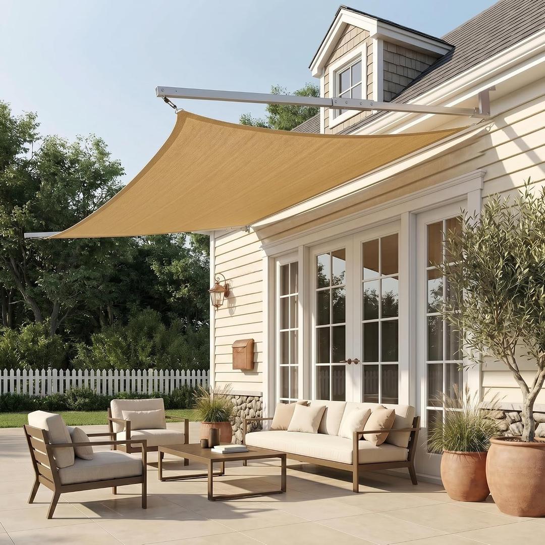 Patio Awnings for Outside - Outdoor Awning with US Patented Aluminum Bracket | Easy Installation Sun Awnings for Backyard, Deck, & Back Porch | 8 x 15 Ft | Toldos | DIY Patio Shades