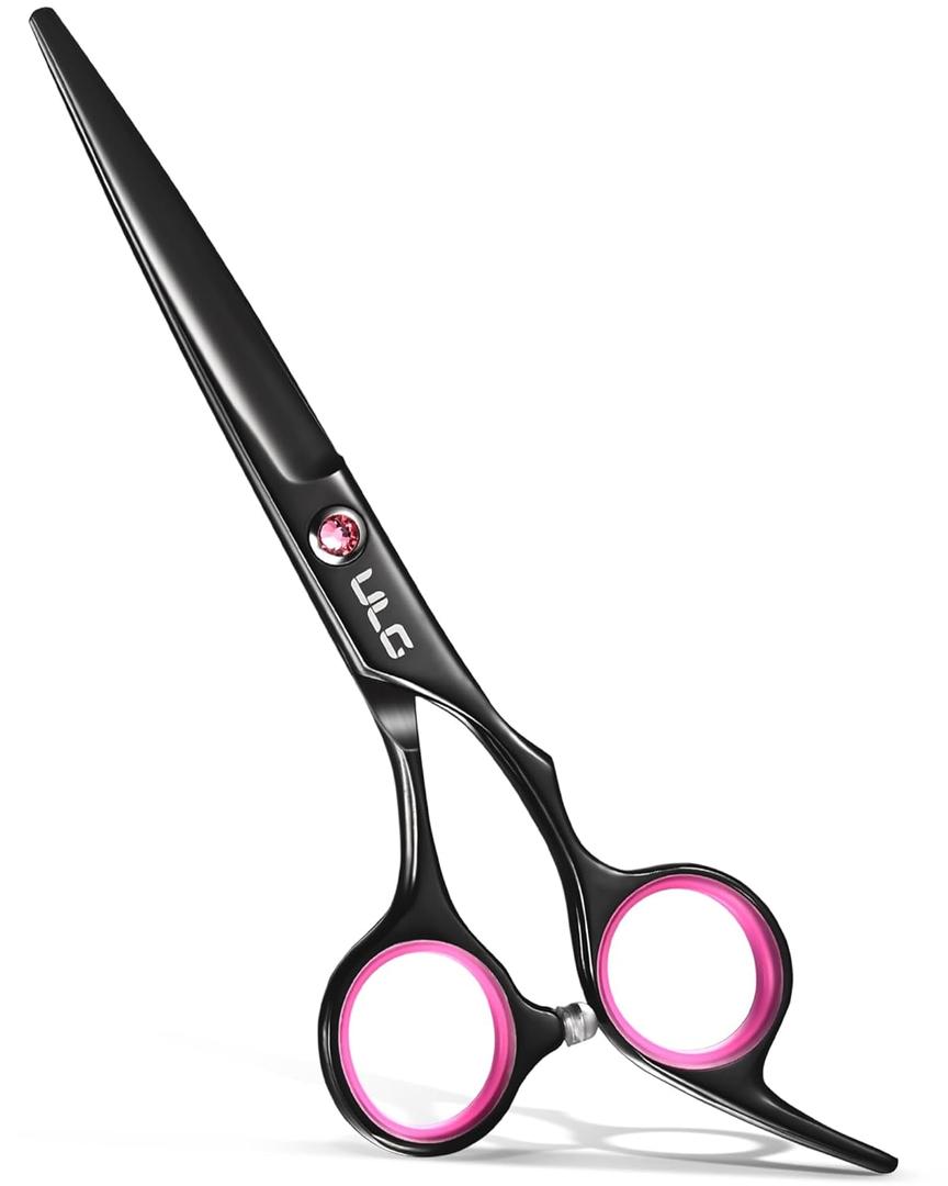 ULG Hair Cutting Scissors, Professional Hair Scissors 6.5 inch Right-Hand Razor Edge Barber Shears Salon Hair Cutting Shears Made of Japanese Stainless Steel, Hand Sharpened Black