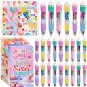 24 Sets End of the Year Gifts from Teacher Ice Cream 4-in-1 Ballpoint Pens with Positive Cards Student Gift from Teacher Bulk End of Year Gifts for Students Congrats Grad Prizes Goodie Bags Stuffers