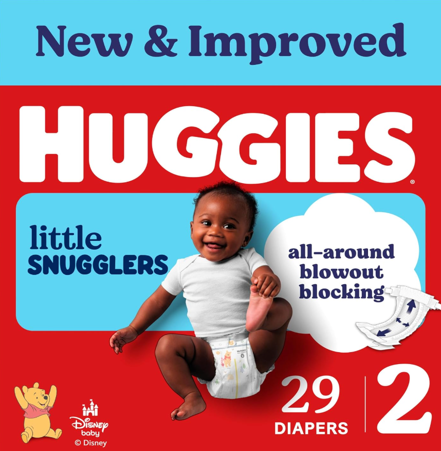 Huggies Size 2 Diapers, Little Snugglers Baby Diapers, Size 2 (1218 lbs), 29 Count