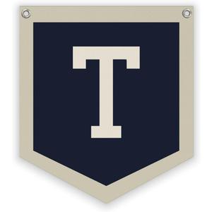 Lacama Toddler Boys Room Decor Name Pennant Flag, Vintage Baby Boy Nursery Wall Art, Name Sign for Toddler Bedroom Playroom Kidsroom,Baby Boy Gifts,Letter T 12x14 in