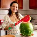 PRETYZOOM 17 Inch Extra Large Watermelon Cutter with Serrated Blade for Easy Slicing of Melons Bread and Cakes Kitchen Fruit Knife for Home Use