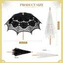 Beeveer 2 Pack Bride Groom Lace Parasol Umbrella Vintage Wedding Bridal Umbrella for Decoration Photo Tea Party Women's Clothing Wedding 1920s Party
