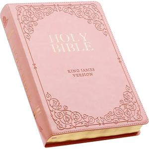 KJV Holy Bible, Giant Print Full-size Faux Leather Red Letter Edition - Thumb Index & Ribbon Marker, King James Version, Pink (KJV Full Size GP Editions)
