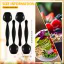6 x Teenyyou 24 Pcs Disposable Serving Spoons Black Plastic Spoons 8.46 x 2.36 Inch Large Catering Serving Utensils for Holiday Wedding Birthday Party Buffet Restaurant Supplies