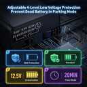 OBD Dash Cam Power Cable USB C with Acc Detection, Plug and Play Hardwire Kit for Dash Camera with 4-Level Low Voltage Protection, LED Voltmeter, 12V-24V to 5V for Parking Mode, 11.5ft