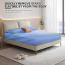 Grounding Bedding Sheet Set, Bed Sheets and Pillowcase Set, 90% Organic Cotton+10% Pure Silver Organic Fitted Grounded Sheet for Improved Sleep, Pain Relief (Gray, (78.1 * 80.1 * 15.2inch))