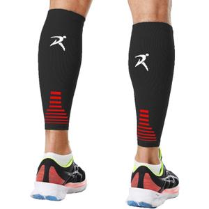 Rymora Calf Compression Sleeves Men Women - Leg Compression Sleeve Footless Socks - Shin Splint Relief Fitness Running (Medium, Black)