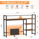 Snughome Desk Shelf, 44.9" Large Desktop Organizer Shelf, Desk Hutch for Computer Monitor, 4 Tier Desk Top Display Rack, Wood Desktop Bookshelf Storage Rack for Home Office Dorm