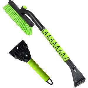 25" Snow Brush & Ice Scraper for Car Windshield, Detachable Snow Scrapers with Foam Grip for Cars, Trucks, SUVs