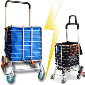 2025 Hereinway Shopping Cart |Shoppingcarts for Groceries Grocery Cart on Wheels Folding 150L Jumbo with Removable Liner and Basket, Stair Climber (Dark Blue) (Large, Dark Blue)