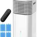 FANCOLE Windowless Portable Air Conditioners with 4Modes & 3Speeds, 15H Timer for Smart Auto-off, 2Gal Tank for 20H Cooling, Evaporative Air Cooler 17 FT Remote, 120 Swing Swamp Cooler No Hose Needed