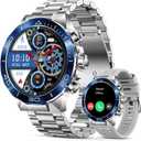 Smart Watch for Men (Answer/Make Call),1.43''AMOLED Screen with 24 Hours Healthy Monitor, 100+ Sports Modes Fitness Tracker Watch, 400mAh Battery Pedometer Calorie Smartwatch Compatible Android iOS