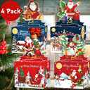 Christmas Party Gifts, 4 Pack Christmas Money Box for Cash Gift Pull, Surprise Money Holders with 200Pcs Transparent Bags, DIY Fun Cash Box for Women Men Girls Boys Kids Adults Mom Dad (Red+dark Red+blue+dark Blue)