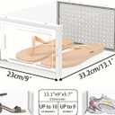 HOMIDEC Shoe Storage, 12 Pack Shoe Organizer for Closet, Shoe Boxes Clear Plastic Stackable Shoe Containers with Lids for Size 10