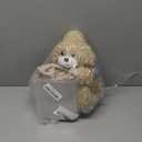 Cute Plush 2 in 1 Car Tissue Box and Trash Can Teddy Bear Tissue Box Plush Animals Cute Holder Plushie Multifunctional Organizer Creative Accessories for Women,Straw Hat Bear