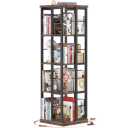 4-Tier Rotating Bookshelf, 360 Display Wood Spinning Bookshelf for Home & Office