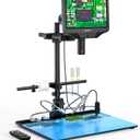 Andonstar AD409 Max HDMI Digital Microscope with Soldering Station, Endoscope, 10.1 inch LCD Screen, 300X USB Electronic Microscope Camera for Professional PCB Soldering, Supports Windows PC
