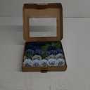 Ling's Moment Artificial Flowers, 25Pcs 3" Roses in Dusty Blue Shades, Realistic DIY Foam Floral Decor for Wedding Bouquets/Centerpieces, Outdoor Party Backdrops, Room/Table, and Garden/Pot Decoration