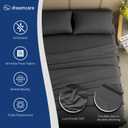 DREAMCARE King Size Sheets Set 4 pcs Super Soft & Lightweight Cooling Sheets up to 21 Deep Pocket King Sheet Set Hotel Luxury Sheets & Pillowcases 100% Fine Microfiber with Side Pocket Gray, King - Extra Deep