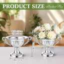 2 Pcs Urn Flower Vase for Centerpieces 10.7" w x 7.1" h Vintage Iron Flower Vase Decorative Compote Pedestal Antique Urn Flowers Pot for Wedding Centerpieces Home Floral Arrangement