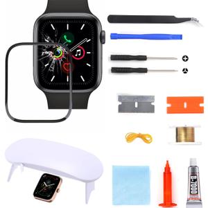 Watch 7/8 Series 45MM Screen Replacement, Front Outer Glass Lens Repair Kit, Compatible with Apple Watch Series 7/8 (No LCD Screen & Touch Digitizer)