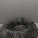 Bedsure Calming Dog Bed for Small Dogs - Donut Washable Small Pet Bed, 23 inches Anti-Slip Round Fluffy Plush Faux Fur Large Cat Bed, Fits up to 25 lbs Pets, Dark Grey