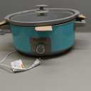 BLACK+DECKER 7-Quart Slow Cooker, SC2007D, Lid Holder, 3 Heat Settings, Extra Large Handles, Dishwasher Safe, Teal