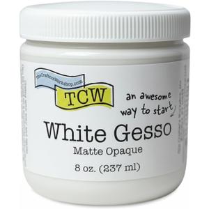 The Crafter's Workshop White Gesso Primer for Acrylic Painting -Boutique Quality, 8 oz Jar