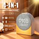 Sunrise Alarm Clock White Noise Sound Machine Night Light, Sound Machine with Speakers Bluetooth Wireless Timer Digital Alarm Clock Rechargeable LED Night Lights for Bedroom Decor Birthday Gift